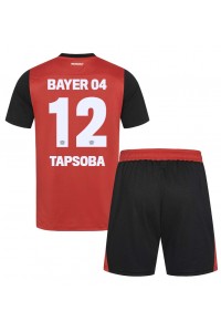 Fotbalové Dres Bayer Leverkusen Edmond Tapsoba #12 Dětské Domácí Oblečení 2024-25 Krátký Rukáv (+ trenýrky)